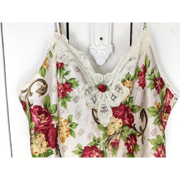 Vintage Lucie Ann floral  lace one piece negligee teddy lingerie - Picture 4 of 6